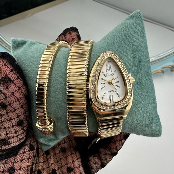 Anthropologie Gold Teardrop Crystal Wrap Watch main image 14